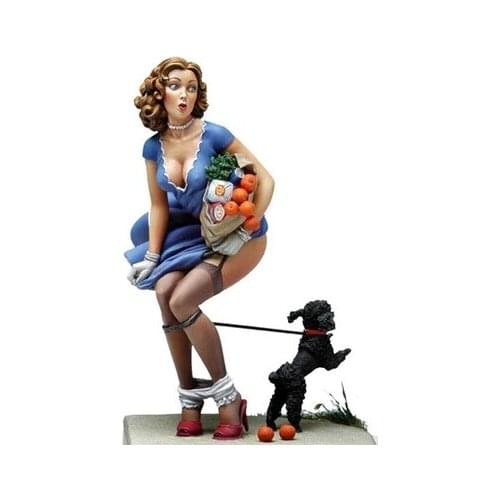 New Unassembled 1/22 Scale 80mm poker girl sexy figure Resin Kit DIY Toys Unpainted kits