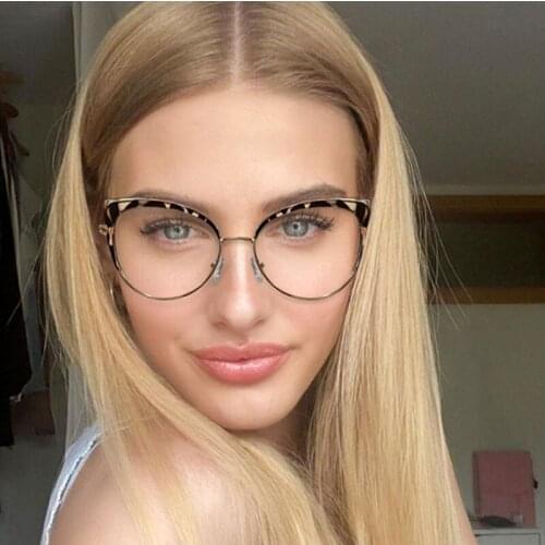 Cat Eye Anti Blue Light Men Women Optical Glasses Frames TR90 Fashion Computer Eyeglasses 50055