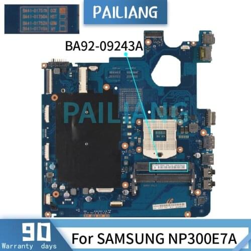 PAILIANG Laptop motherboard For SAMSUNG NP300E7A Mainboard BA41-01750A BA92-09243A HM65 DDR3 tesed