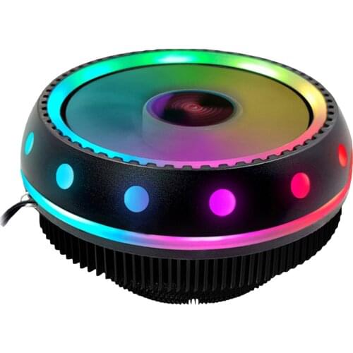 CPU Cooler 117mm Desktop Cooling Fan 3 Pin Mute RGB Light Computer Case Fan Heatsink Radiator LGA 775/1150/1151/1155/1156