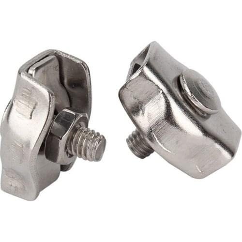 304 Stainless Steel Wire Rope Grip Cable Simplex Clamp for 2mm Wire Rope Pack of 10