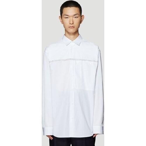 S-7XL!! 2020 mens shirt ultra-loose silhouette simple pressure line long sleeve new Korean-Japanese oversize