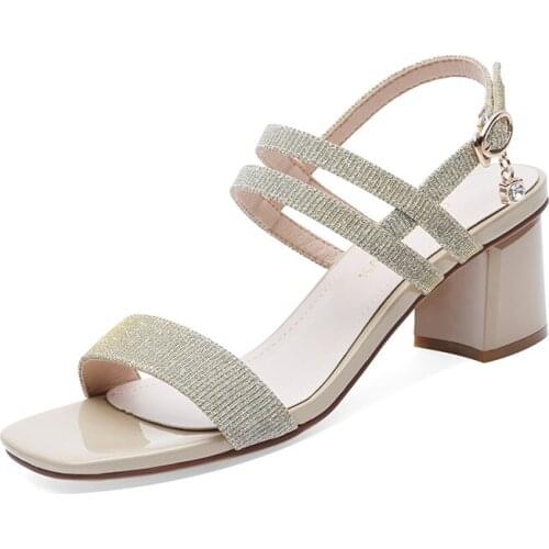 Open-Toe Thick-Heeled Sandals, Flat Buckle Solid Color Shoes For Women, WomenS Platform Shoes
