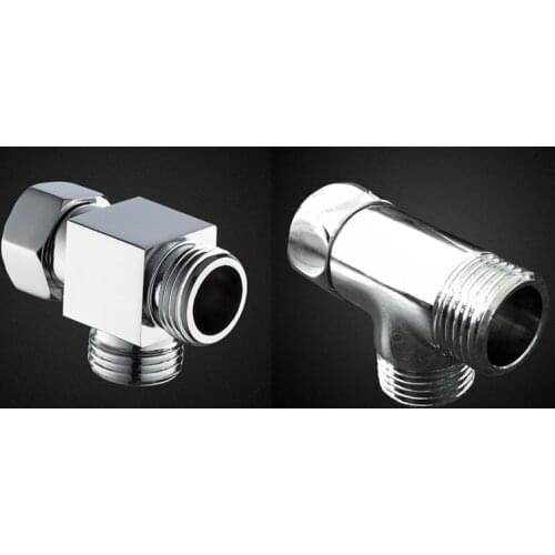 Bathroom Tee Connector Valve G1/2" 3 Way Tee Pipe Fitting Threaded Valve For Bidet Shower Head Diverter Valve Shower Head Shunt
