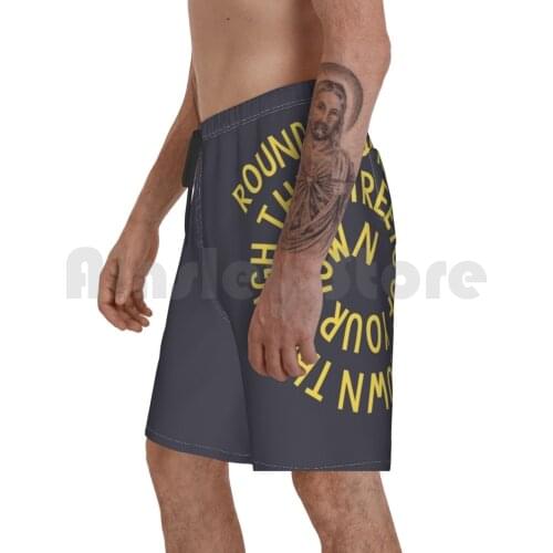 Streets Of Your Town Beach Shorts Men Beach Pants Swim Trunks Mustard Streets Of Your Town Go Betweens Australia