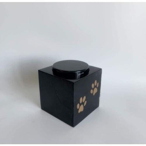 Natural Marble Pet Cremation Urn, Paws Memorial Urn for Dogs and Cats Ashes, Remember Your Loved Pet