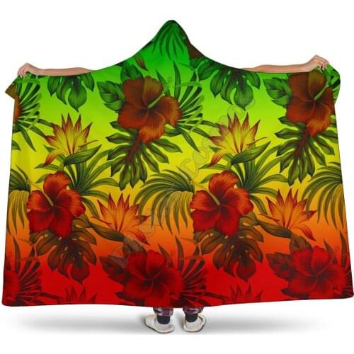 Vanuatu Hooded Blanket Polynesian Tattoo Gold 3D printed Wearable Blanket Adults Kids Various Types Hooded Blanket