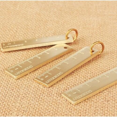 W44 Smallmal Brass Carry-on Small Painting Copper Art Learning Mold the School & Creative Cute Student Supply Items Ruler