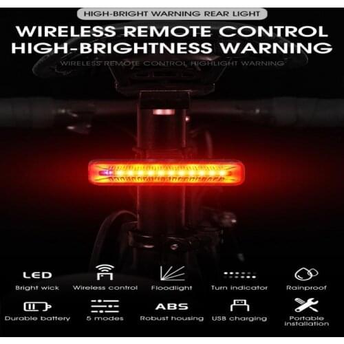 WEST BIKING Remote Control Taillight Bicycle Turn Signal Night Riding Warning Light USB Charging Riding Equipment Light Set