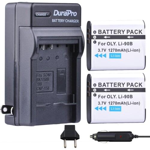 LI-90B 1270mAh LI-90B LI-92B Camera Battery Single Charger for Olympus Tough TG-5 TG-Tracker SH-1 SH-2 SP-100 IHS Tough TG-1