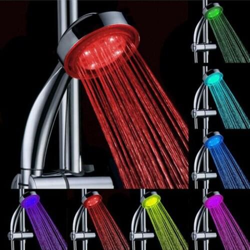 1Pcs water power Colorful LED Shower Head Handheld Temperature Sensor Light Shower Head No Battery Bathroom Accessories