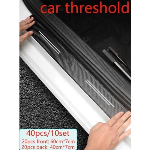 10sets Car Door Threshold Interior Styling Car Decoration Car Door Sill Plate Protector Auto Accessories Protective Pad