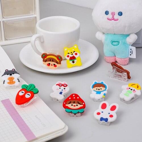 100pcs/lot Kawaii Hamster Rabbit Carrot Dog Clip Cute Photo Craft DIY Decoration Notes Letter Paper Clips Office School Supplies