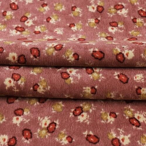 100x150cm Floral Printing Corduroy Fabric For Hat Tablecloth Bag Baby Clothes Apparel Dress Sewing Quilting Craft