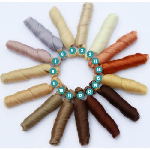 12PCS/LOT 28Colors Doll Hair Curly 15CM Synthetic Fiber DIY BJD Wig Hair