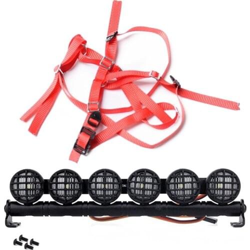 2 Pcs RC Car Part: 1 Pcs RC Crawler Spare Tire Wheel Anti-Slip Belt & 1 Pcs 152mm Multi-Function LED Light Bar