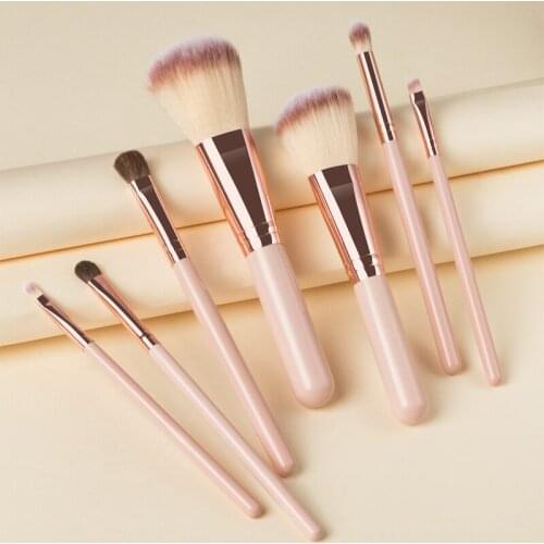 7Pcs 5Colors Makeup Brush Set Loose Powder Eyeshadow Brushes Micro Liquid Foundation Brush Eyeshadow Concealer Makeup Brush