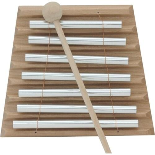 7-Tone Wooden Chimes with Mallet Percussion Instrument for Prayer Yoga Meditation Musical Chime Toy for Children