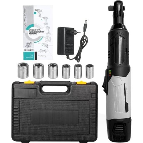 Cordless Electric Ratchet Wrench 3/8inch 80N.M 240RPM 18V Power Ratchet Wrench Kit with 2pcs Battery and a Fast Charger