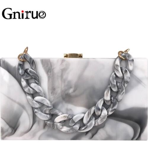 Art Ink Painting Acrylic Clutch Bags Retro Style Evening Clutch Bag Chain Women Shoulder Crossbody Bags Handbags Pruses