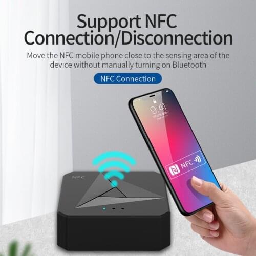 For TV Auto ON Bluetooth 5.0 Receiver Transmitter 3.5mm A2DP/AVRCP Music Wireless Audio Adapter Handsfree Call Mic NFC Car Kit