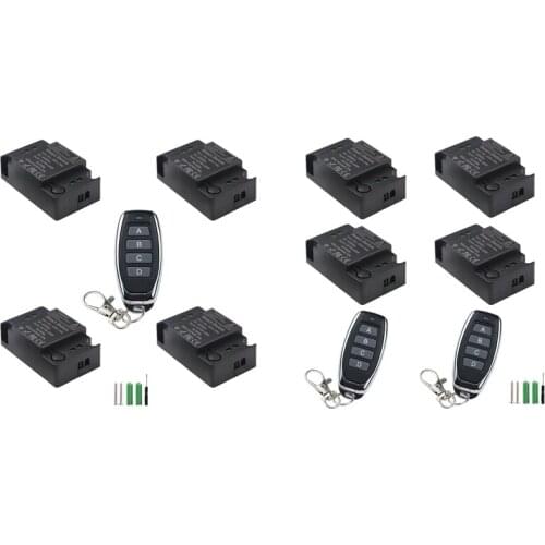 433Mhz 220V Lamp Wireless Remote Control Switch 4 Key 110V Remote Control Receiver Transmitter For Led Lights Bulb DIY