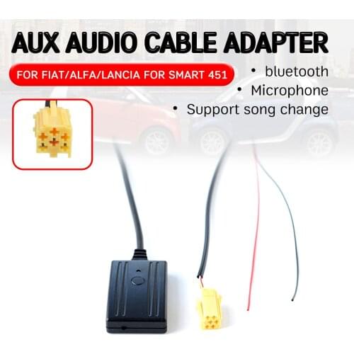 Bluetooth Adapter Hands-free Hifi aux module for 6 Pin CD Head Unit for Alfa Romeo 159 for Fiat Grande Punto Aux Receiver Cable