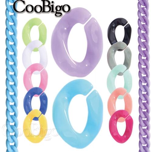 50Pcs Acrylic Link Chain Loose Beads for Masks DIY Belt Glasses Chain Bag Strap Earrings Bracelet Necklace Jewelry Accessories