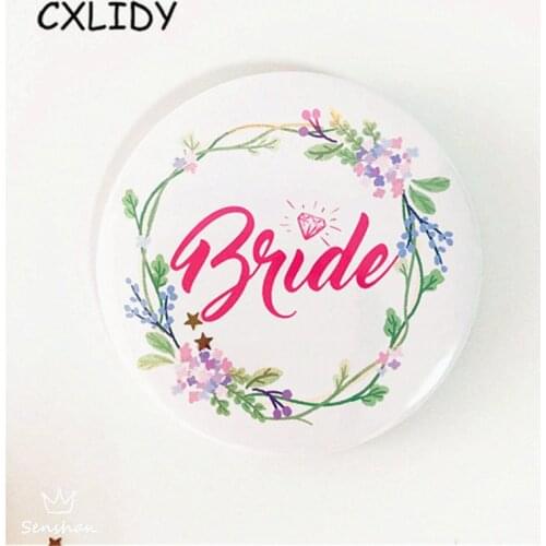CXLIDY Vines With Small Blue Purple Flowers Team Bride Wreath Bride To Be Party Garland Badge Hen Party Decoration qq078
