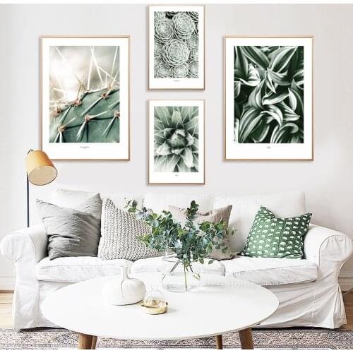 Nordic Style Fresh Plant Green Cactus Canvas Painting Print Poster Gallery Wall Art Decoration For Modern Home Living Room Decor