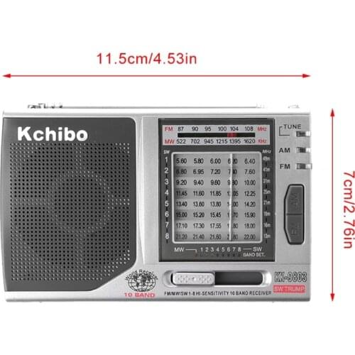 KK-9803 FM/MW/SW1-8 Full 10 Band Hi-Sensitivity Radio Receiver With Folding Kickstand