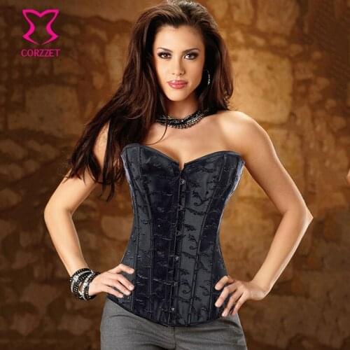 Bamboo Jacquard Corselet Overbust Corpetes E Espartilhos Gothic Corset Black Sexy Korsett For Women Corsets Burlesque Corsetto