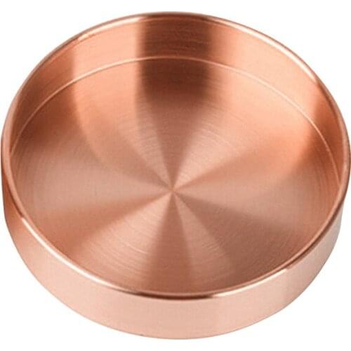 Nordic Copper Round Storage Tray Desk Metal Storage Organizer Jewelry Organizer Small Items Storage Dishes Home Decor 14 x 14cm