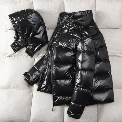 -30 Degree Shiny Parkas Jacket Men Waterproof Parkas 90% White Duck Down Coat Winter Jacket Men Hooded Keep Warm Down Parka Coat