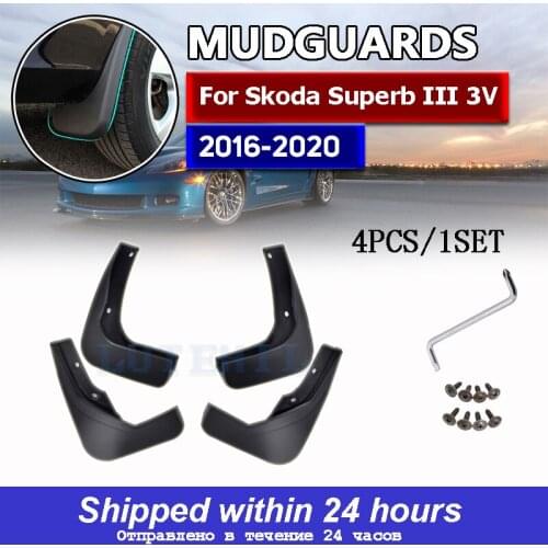 Molded Car Mud Flaps For Skoda Superb III 3V 2016-2018 Mudflaps Splash Guards Mud Flap Mudguards Fender Front Rear Styling