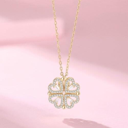 Kpop Fashion Necklace For Women Lucky Cute Gothic Accessories 1 Real Phone Charm Crystal One Direction Gold Pendant