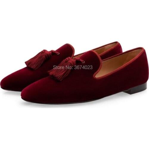 Qianruiti Men Moccasins Tassels Slippers Fringe Loafers Slip On Flats Casual Shoes Men Wedding Party Shoes