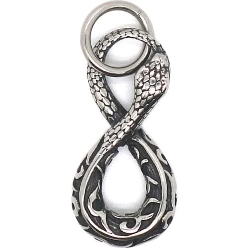 The Memory of Number 8 Unisex 316L Stainless Steel Black Mamba Spirit Cool Snake Pendant Chain Newest