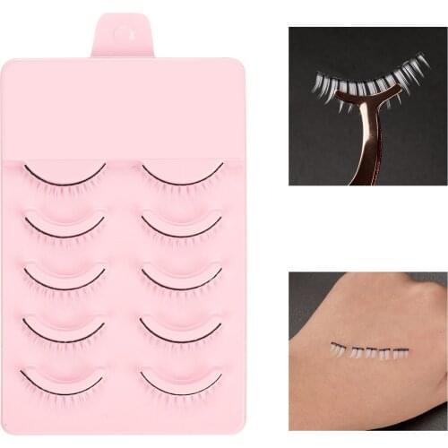 New 1Set 5Pairs Soft White Eyelashes Cosplay Makeup Eye Lashes Handmade Thick Makeup Beauty Extension Tools Reusable Eyelash