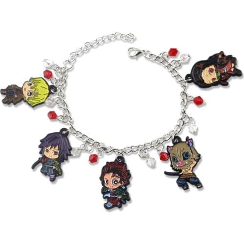 New Anime Bracelet Demon Slayer Kimetsu no Yaiba Bracelet Kamado Tanjirou Cosplay Clip Bracelets for Women Men Jewelry gift