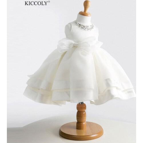 Top Quality New Girls Pageant Dresses For Baby Children Princess Flower girl Dresses Kids Formal Wedding Party Christening Gown