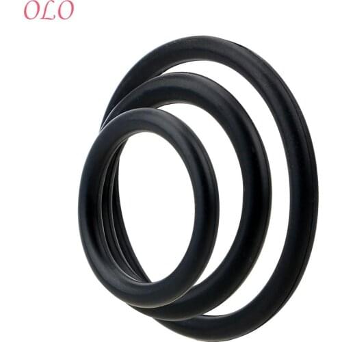 OLO 3 Pieces/Set Cock Ring Silicone Penis Rings Adult Product Delay Ejaculation Semen Lock Ring Sex Toys for Men Elastic