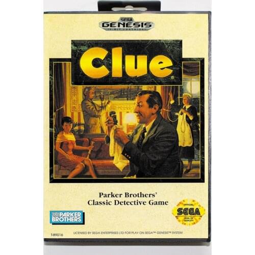 Clue with Retail Box 16bit MD Game Card For Sega Mega Drive/ Genesis