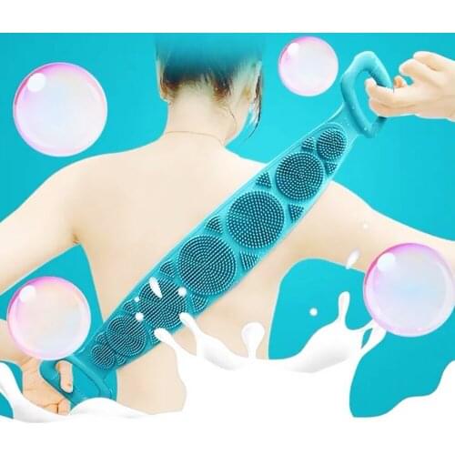 Silicone Back Bath Shower Wash Body Belt Brush Bath Towel Exfoliating Body Brush Body scrubber Tool