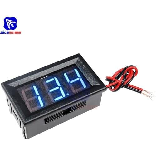 Blue LED Display 0.56 Inch Panel Voltage Meter Voltmeter Reverse Polarity Protection 3 Tube LED Digital Voltmeter DC 5 -30V