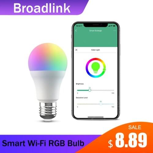 BroadLink LB27 Smart Wi-Fi RGB Bulb Dimmer Timer Light Works With Google Home & Alexa