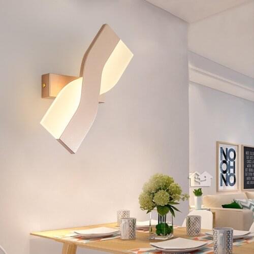 LED Nordic Rotating Wall Lamp Post-modern Living Room Simple Bedroom Bedside Lamp Rectangular Rotatable Study Background Lamp