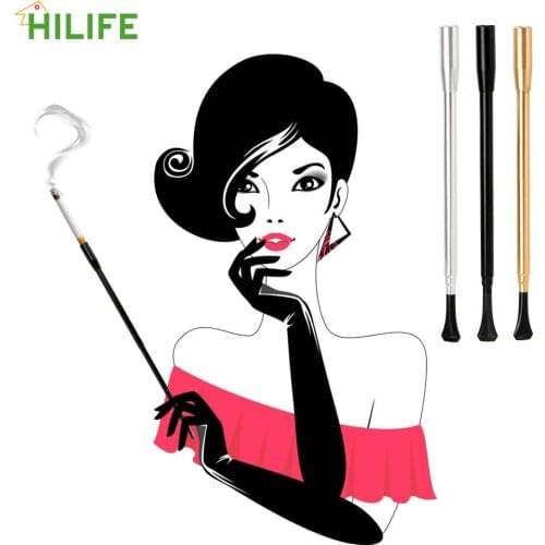 Aluminum Alloy Smoking Pipe Womens long series Retractable Portable Cigarette HolderCigarette Accessories
