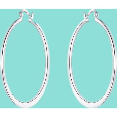 925 Sterling Silver Jewelry Big Earrings for Women Fashion Girl Earrings Fine Jewelry Christmas Gift