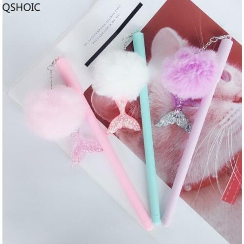 36 Pcs Gel Pens Kawai Pendant The Little Mermaid Black Colored Gel-inkpens for Writing Cute Stationery Office School Supply